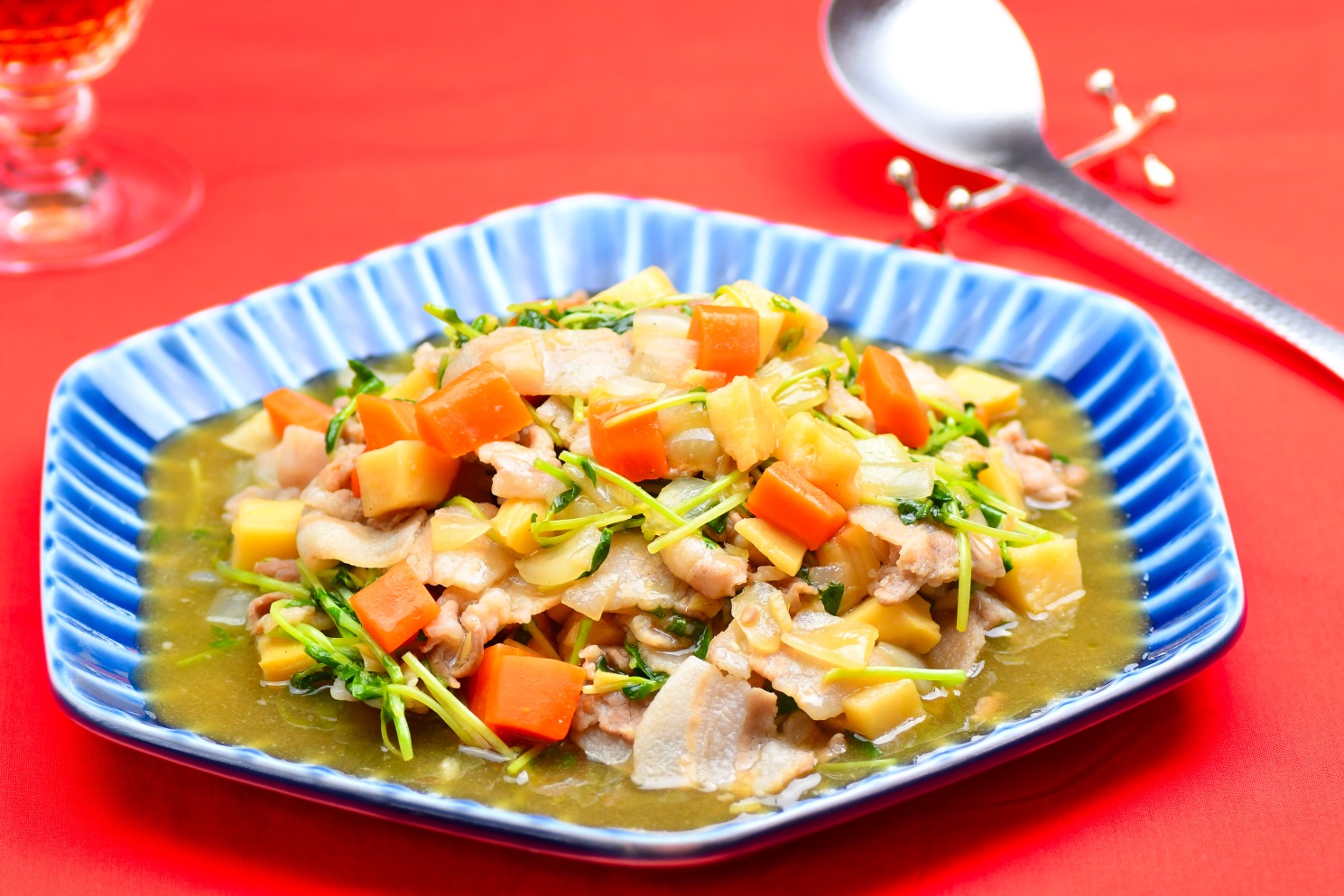 豚肉と枝豆の中華炒め