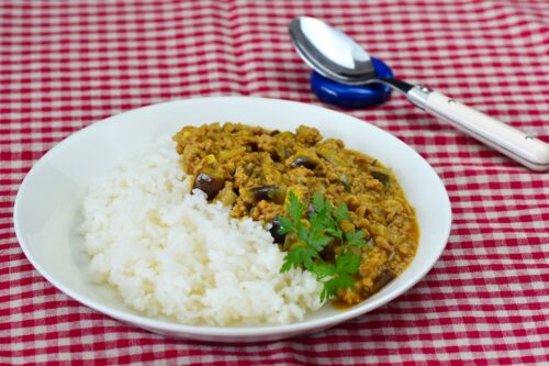 茄子のキーマカレー