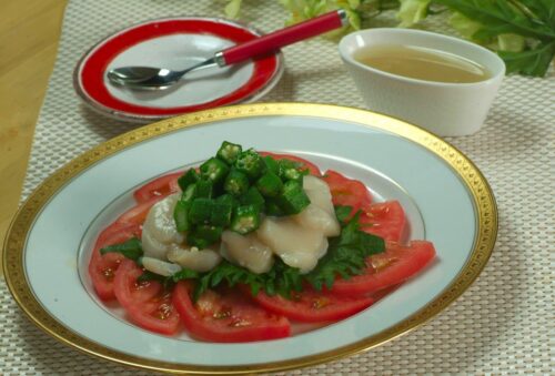 ホタテとトマトのワサビドレッシング
