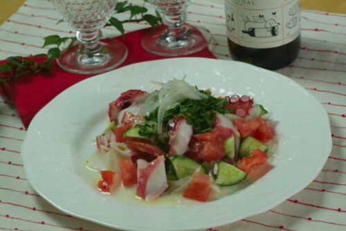 タコと夏野菜のサラダ