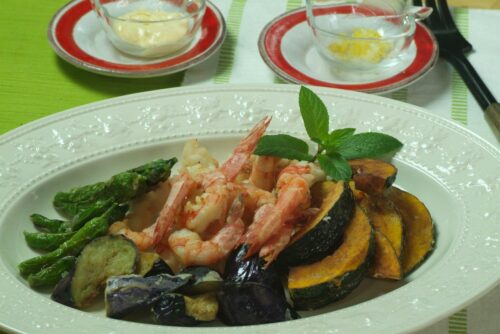 海老と夏野菜のフリット