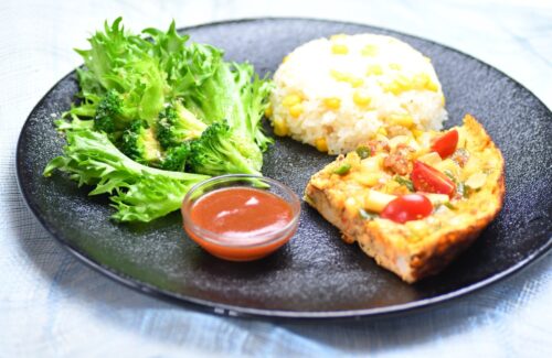 夏野菜のスペイン風オムレツカフェ風