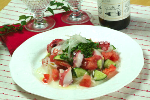 タコと夏野菜のサラダ