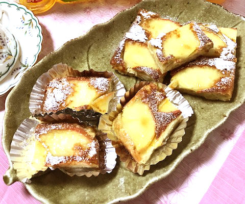 卵焼き鍋で作るリンゴのケーキ